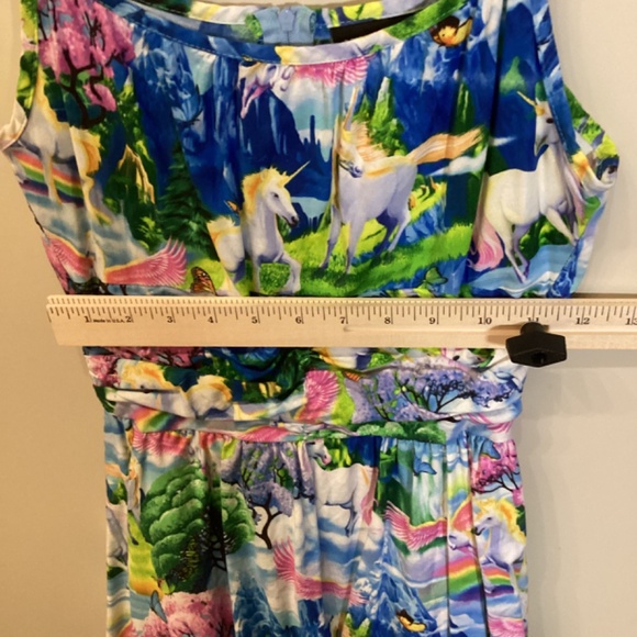 Retrolicious Pegasus Rainbow Print Dress Women’s Size XS Made in USA Pockets HTF - Picture 10 of 14